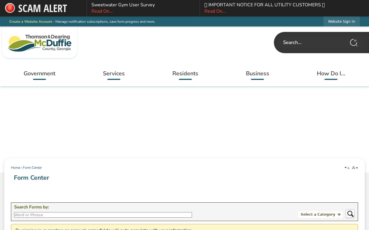 McDuffie County administrative open records request form