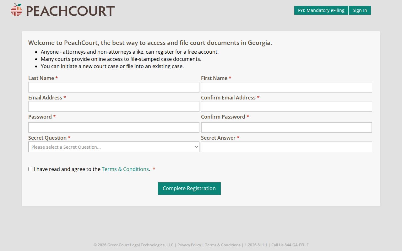 McDuffie County criminal docket account registration