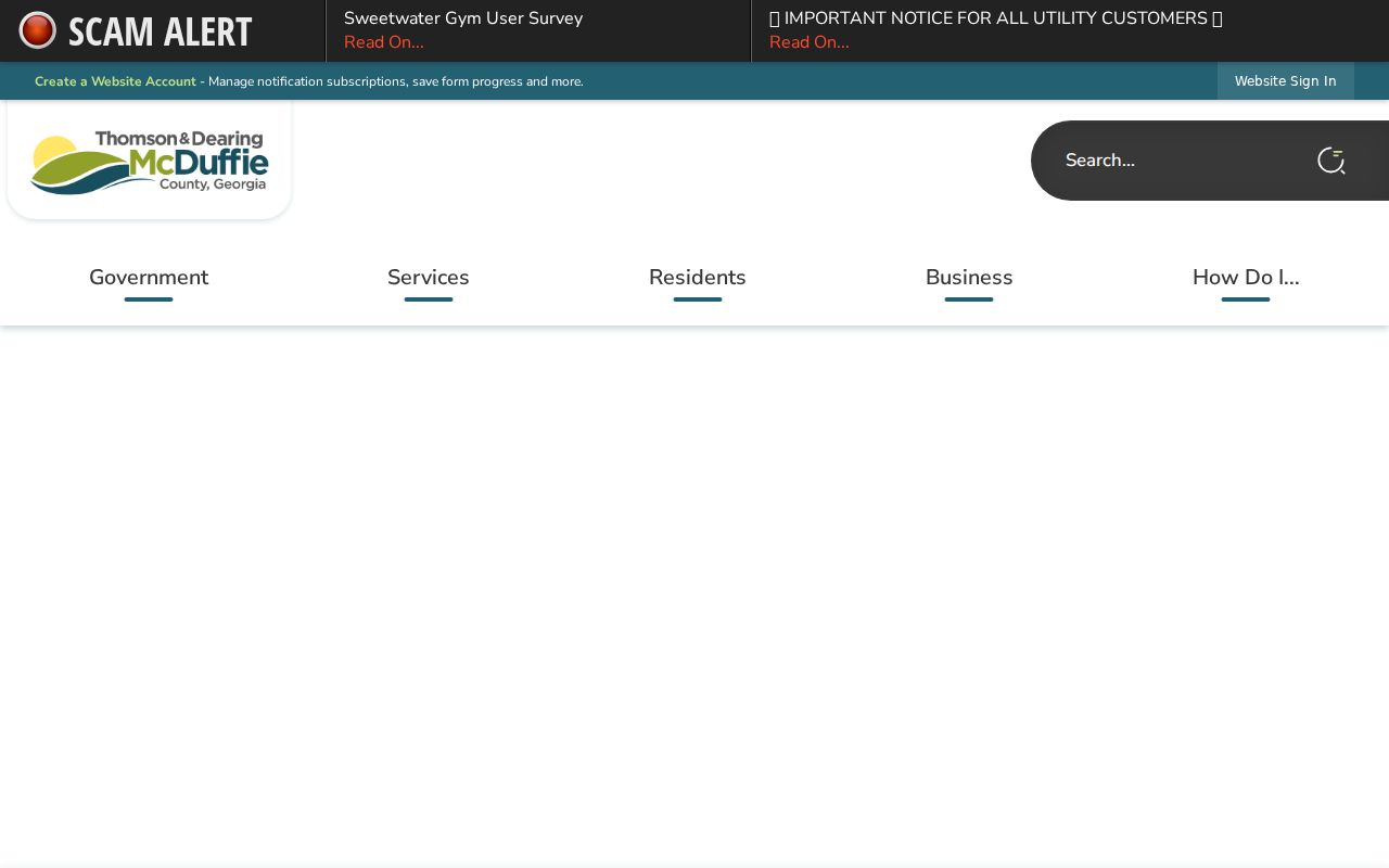 McDuffie County and Thomson official home resource